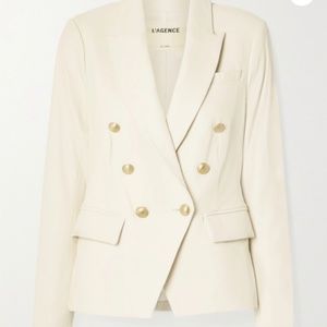 L’agence Kenzie Leather Blazer – Ivory size 2